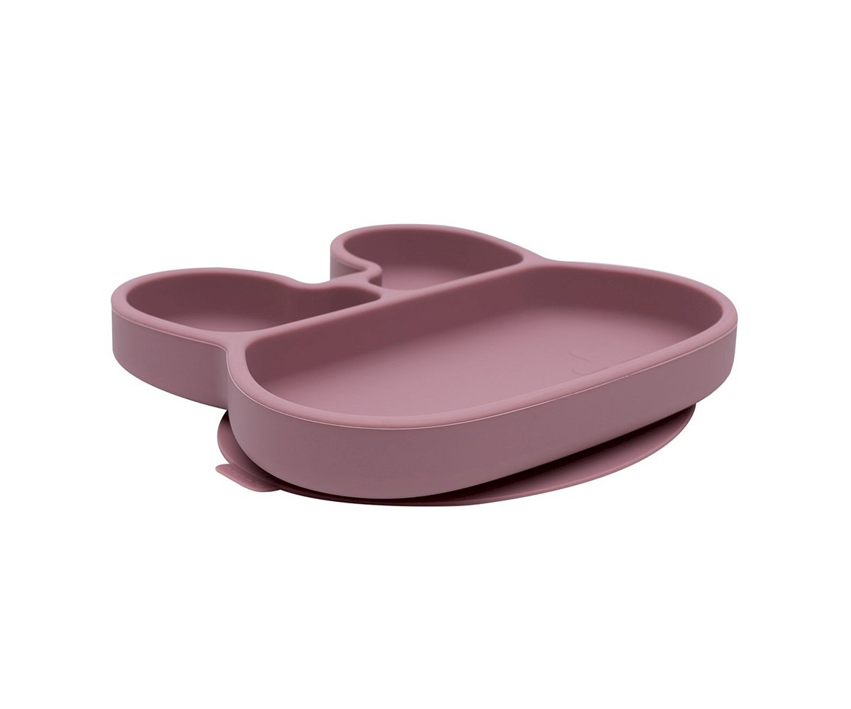 Plato con Ventosa Conejito Rosa Empolvado