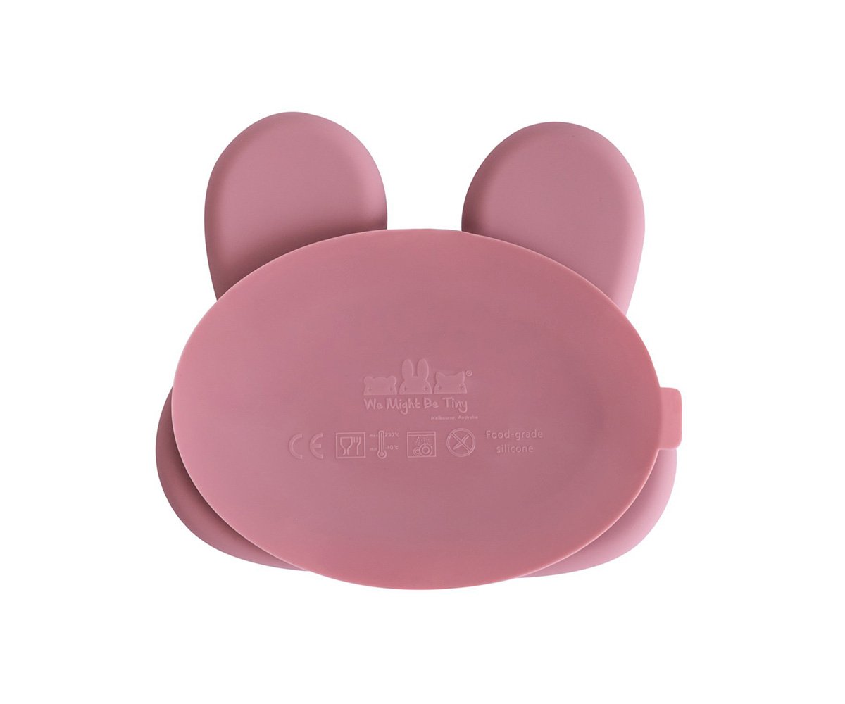 Plato con Ventosa Conejito Rosa Empolvado