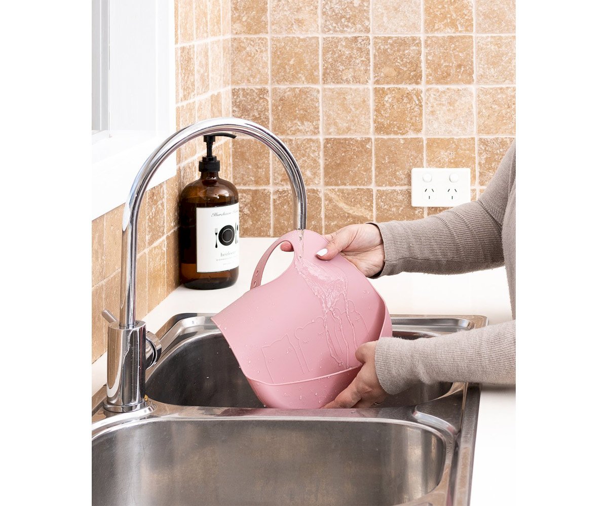 Bavoir Silicone Menthe & Gris