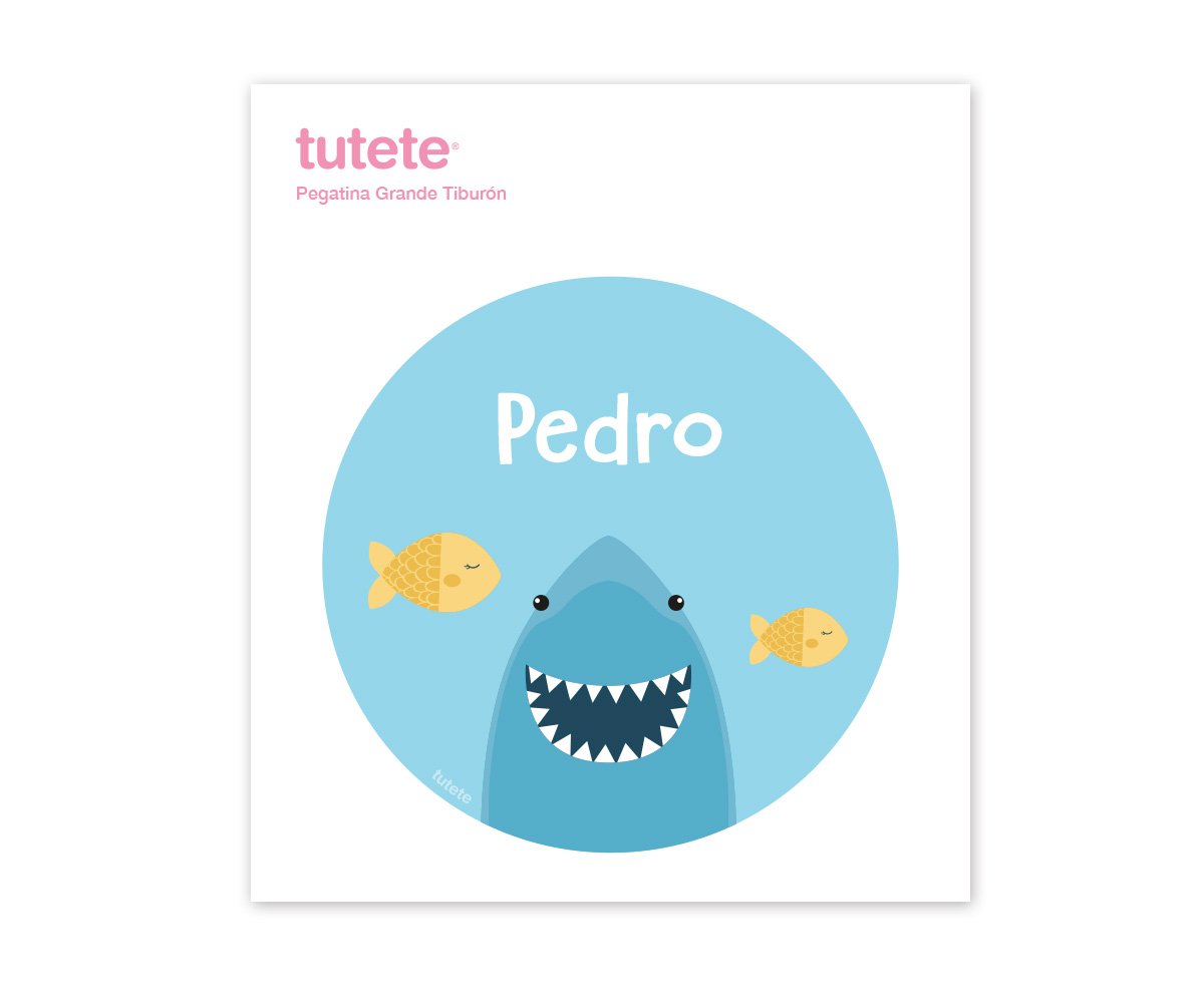 Pegatina Grande Tiburón para Caja Almuerzo