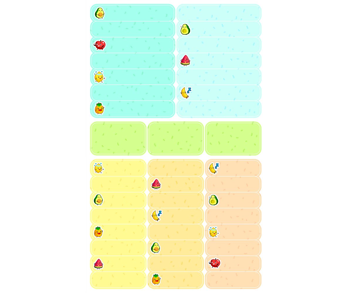 40 Etichette Termoadesive Testo Libero Frutta