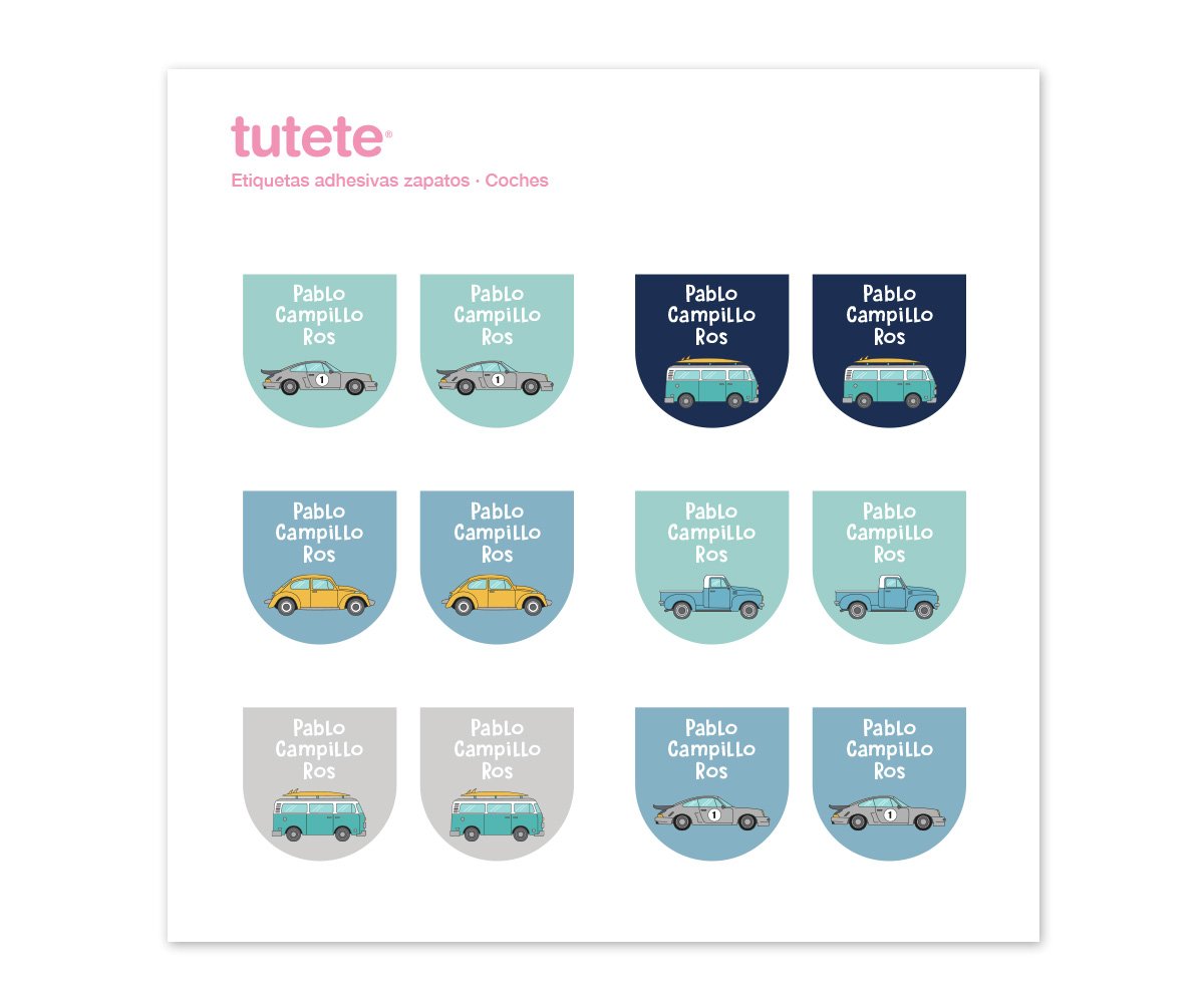 Pack Combinado Etiquetas Termo-adesivas e Autocolantes Carros