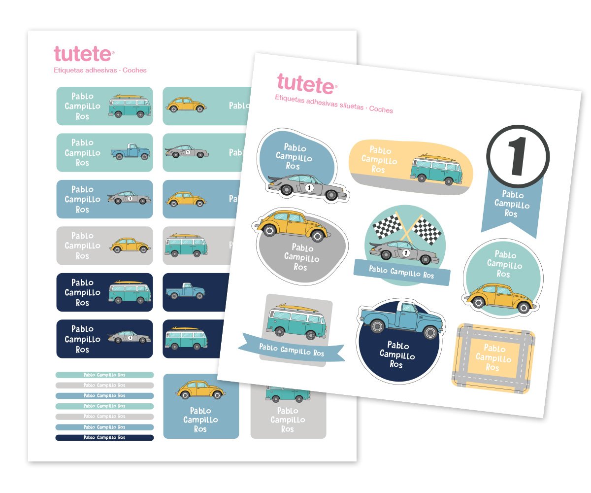 Pack Combinado Etiquetas Termo-adesivas e Autocolantes Carros