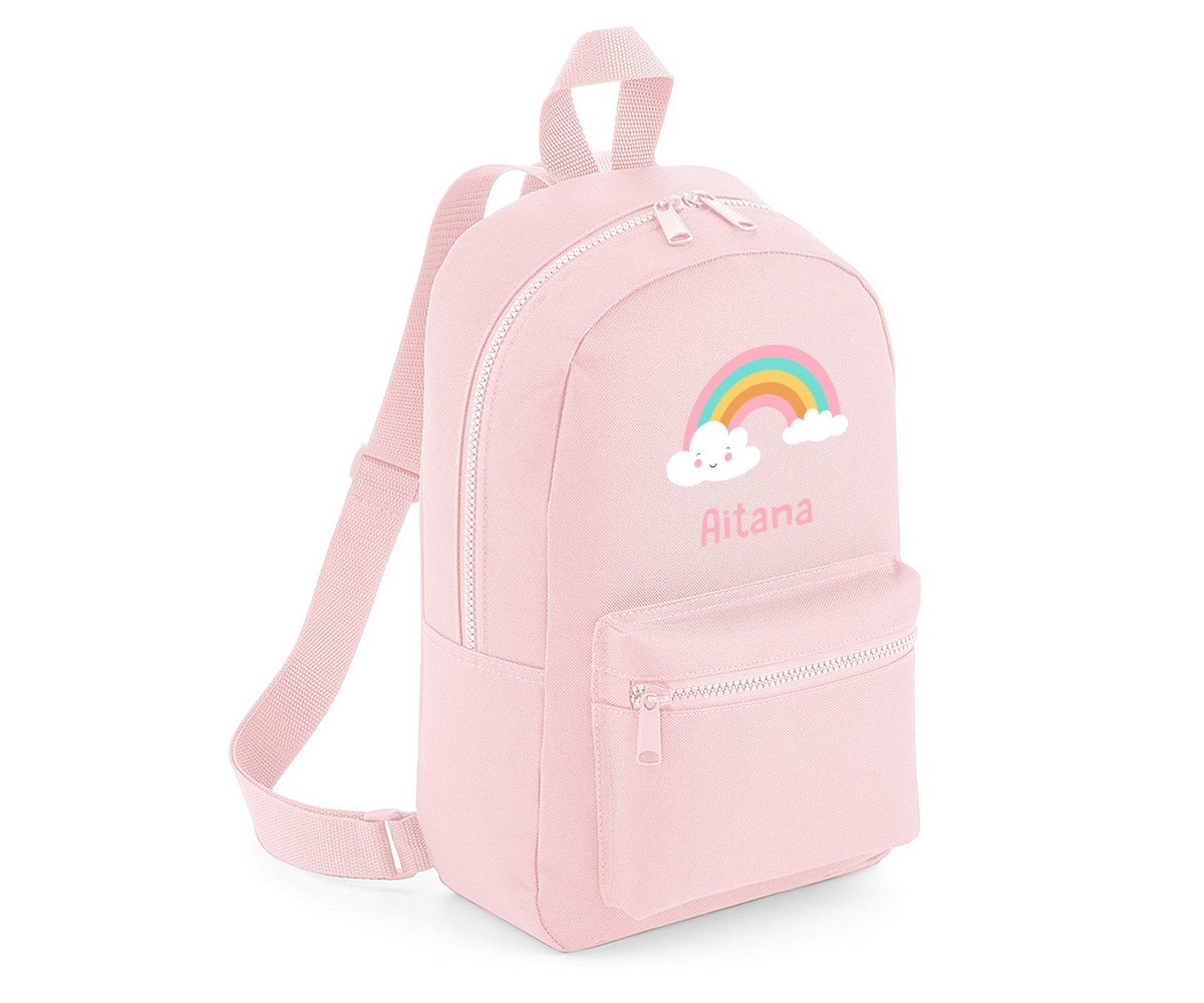 Mochila Mini Fashion Rosa Personalizada Arcoíris