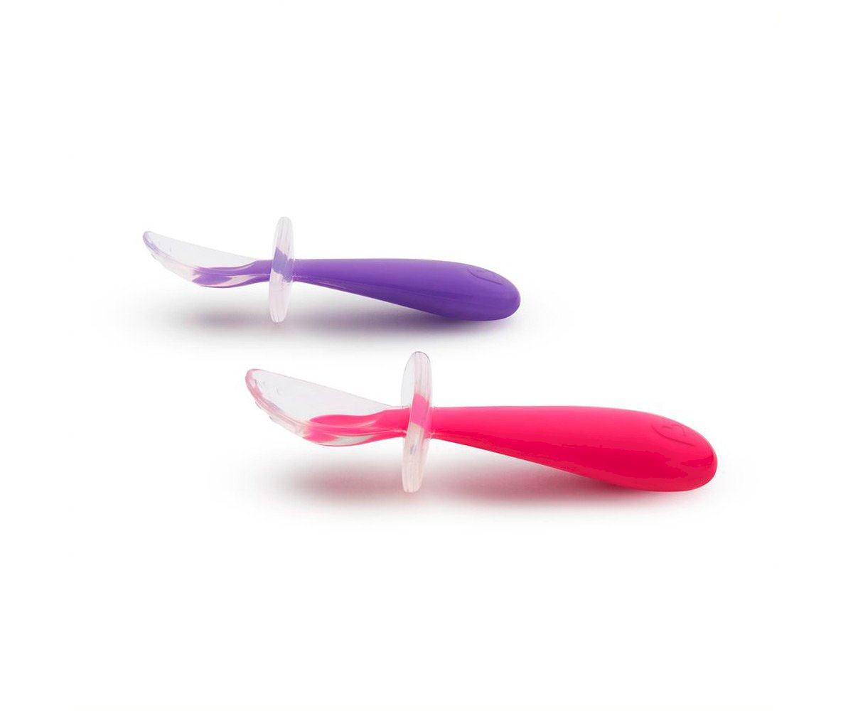 Pack 2 Cucchiai Silicone Apprendimento Gentle  Rosa/Lilla