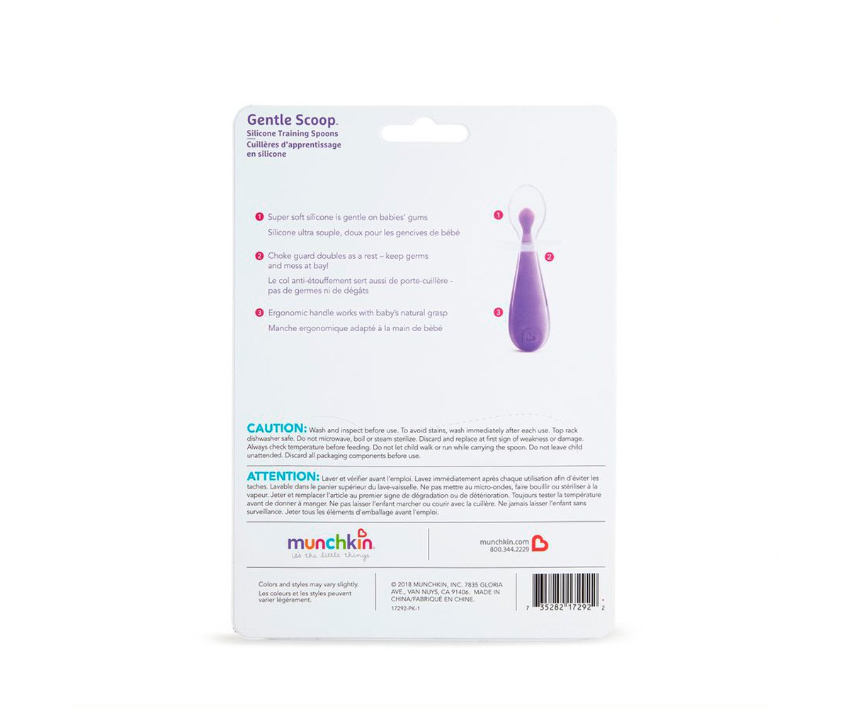 Pack 2 Cucchiai Silicone Apprendimento Gentle  Rosa/Lilla