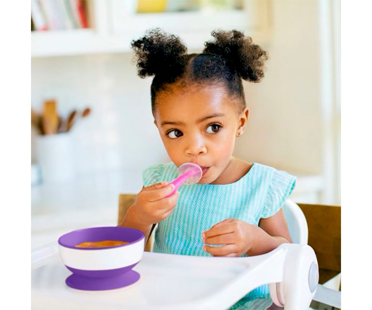 Pack 2 Cucchiai Silicone Apprendimento Gentle  Rosa/Lilla