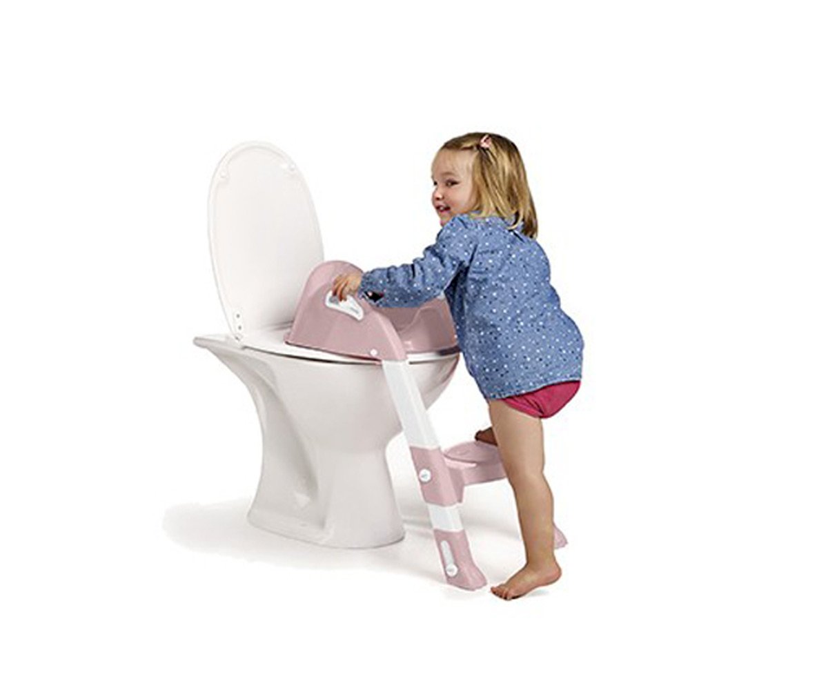 Reductor Baño con Escalón Kiddyloo Rosa Empolvado