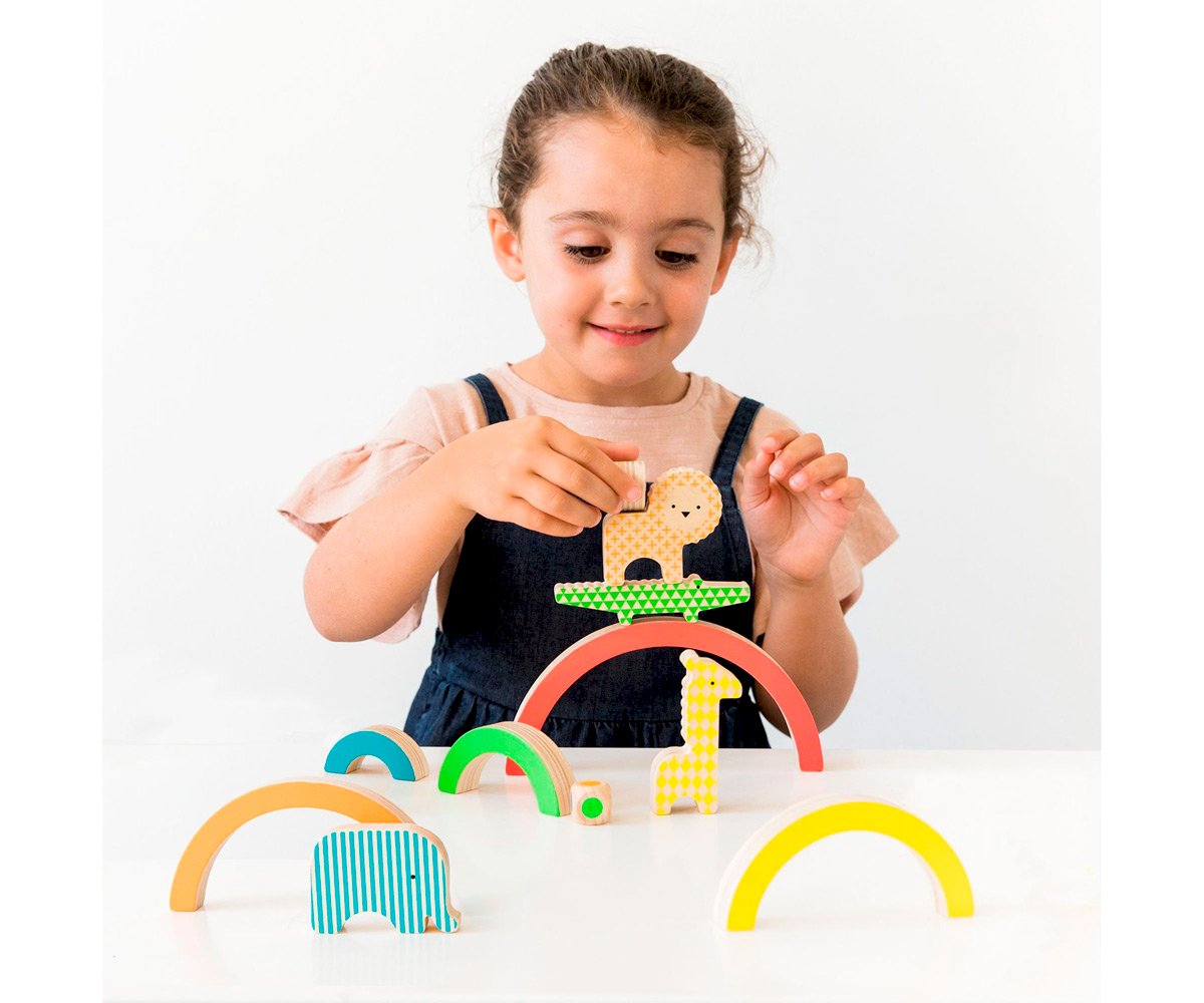 Conjunto de balanças de madeira Rainbow