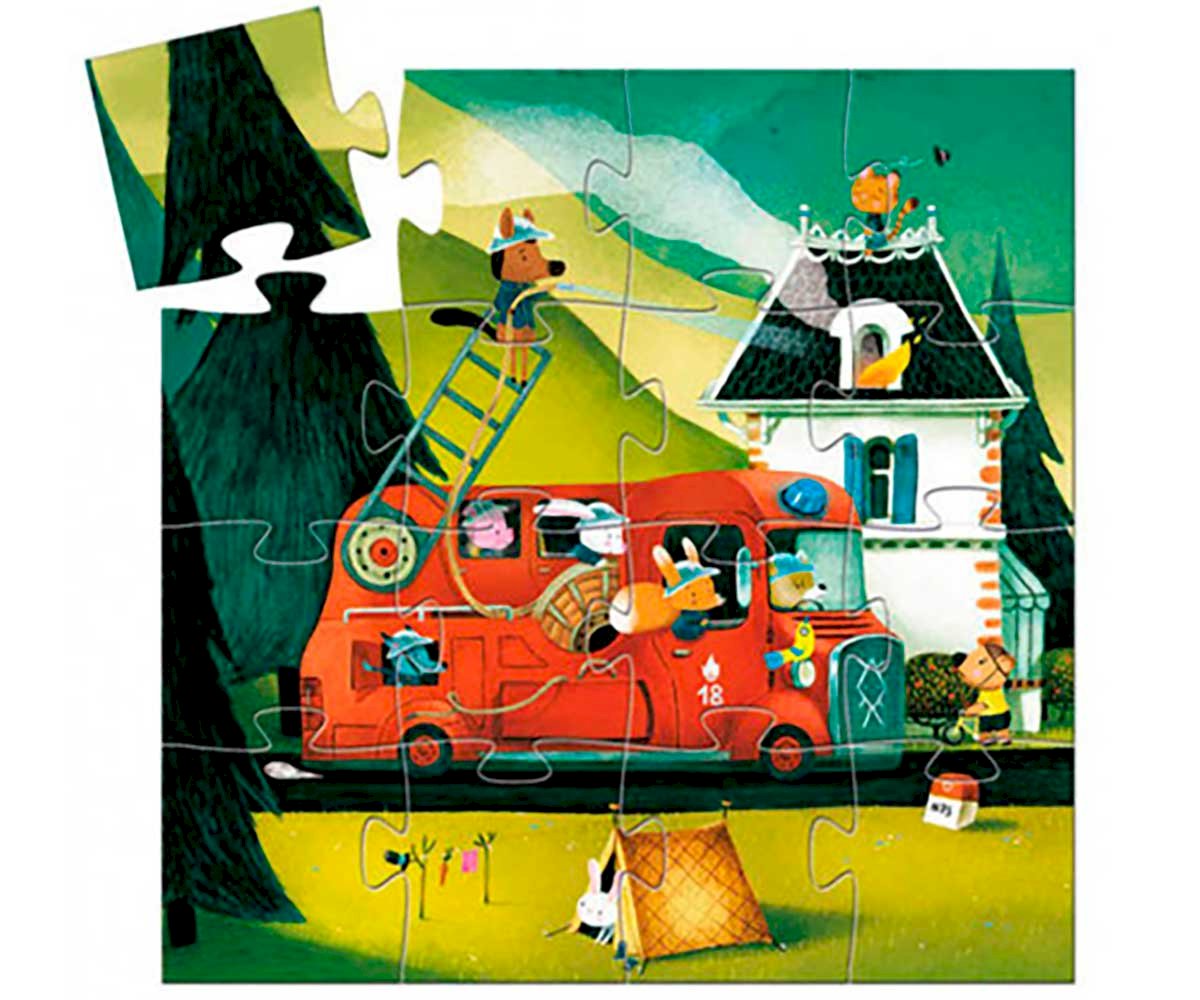 Puzzle Silueta Camión de Bomberos