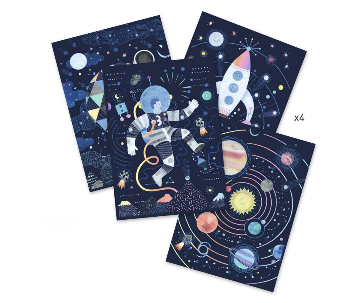 Láminas para Rascar Misión Cosmos