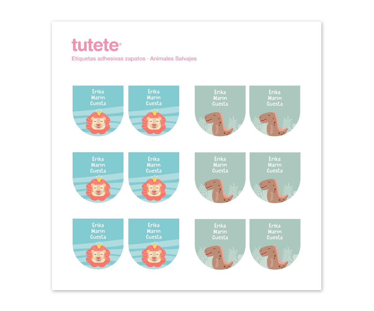 12 Wild Animals Shoe Stickers