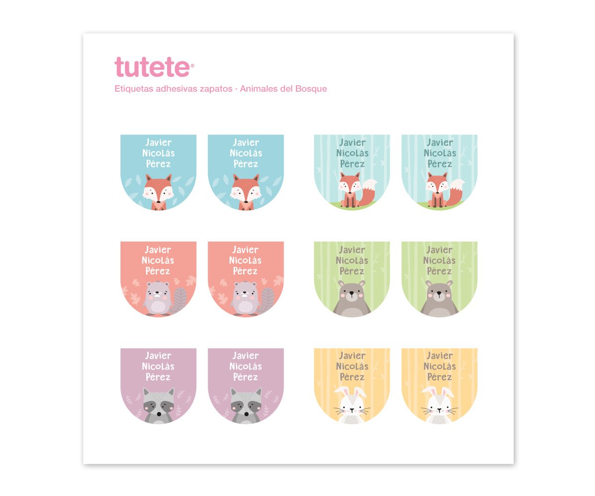 12 Forest Animals Shoe Stickers