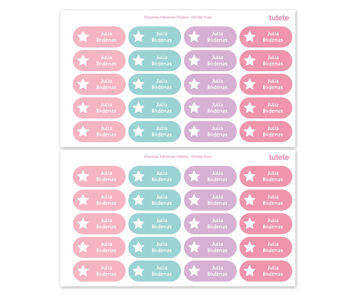 40 Stickers for Objects - Pink Star