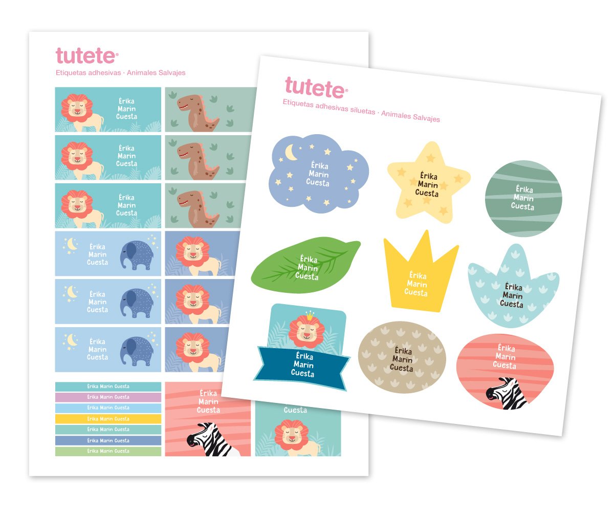 Pack Combinado Etiquetas Termo-adesivas e Autocolantes Animais Selvagens