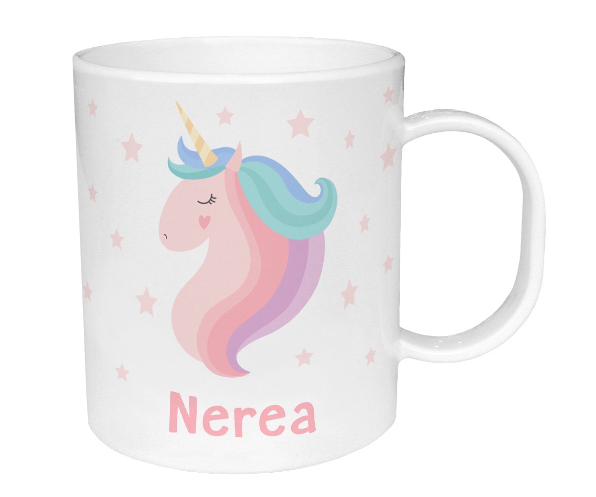 Taza de Plástico Personalizada Unicornio