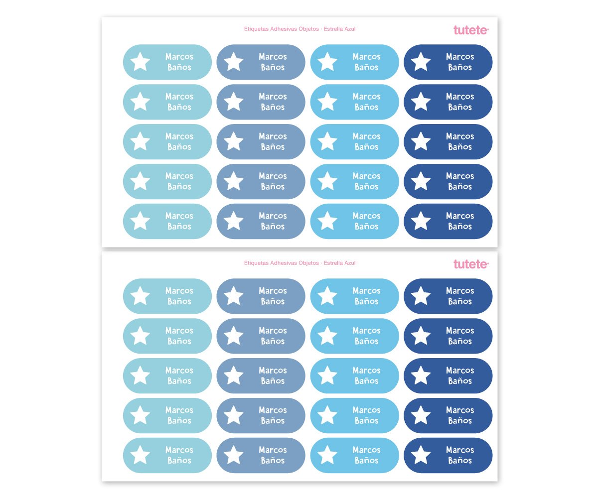 40 Stickers for Objects - Blue Star