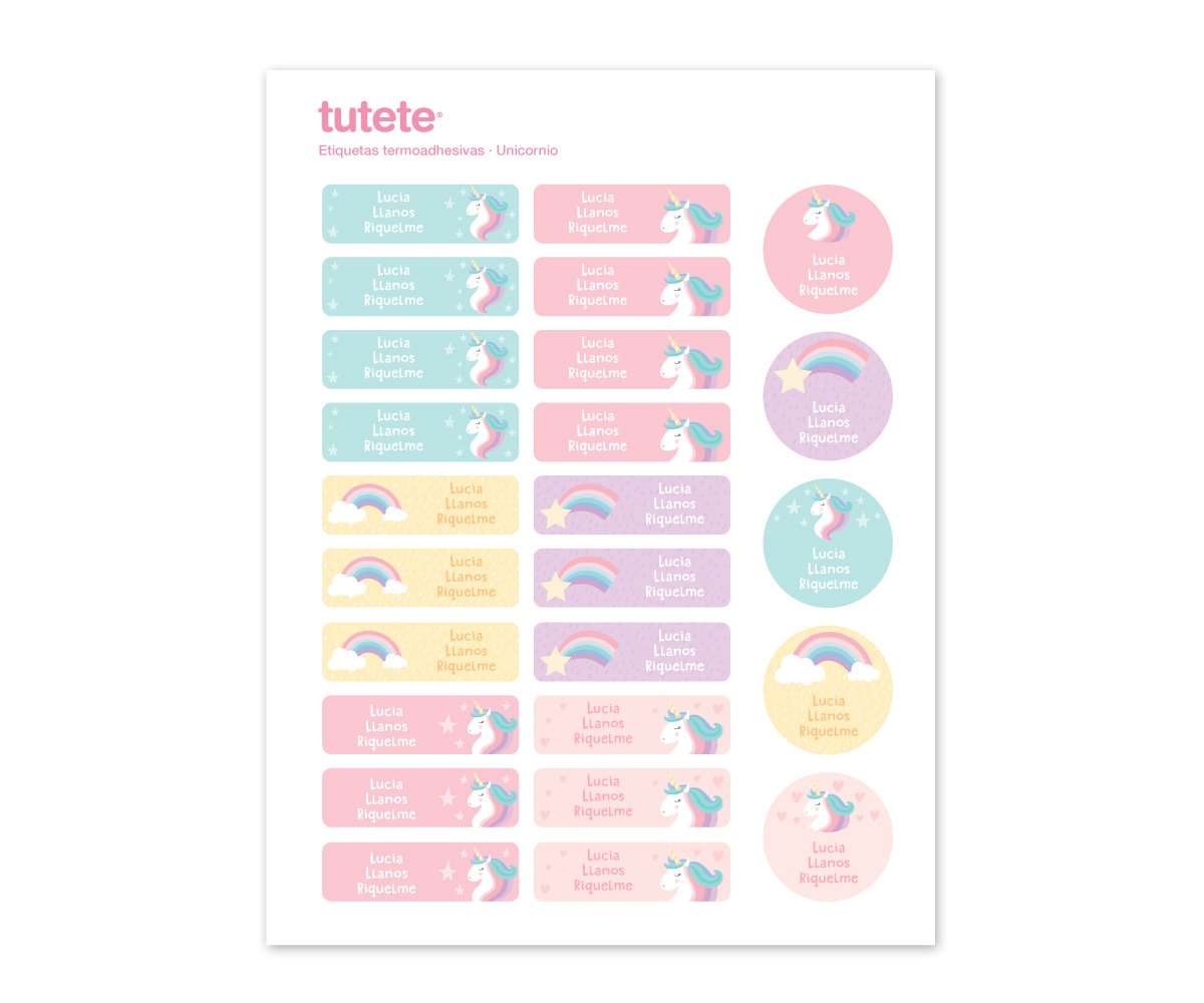 Pack Combinado Etiquetas Termo-adesivas e Autocolantes Unicórnio