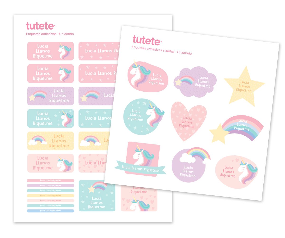 Pack Combinado Etiquetas Termo-adesivas e Autocolantes Unicórnio