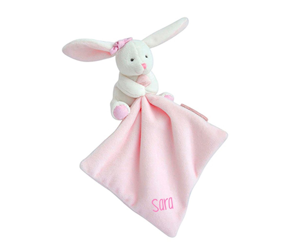 Doudou Lapin Rosa Personalizzabile Scatola Floreale
