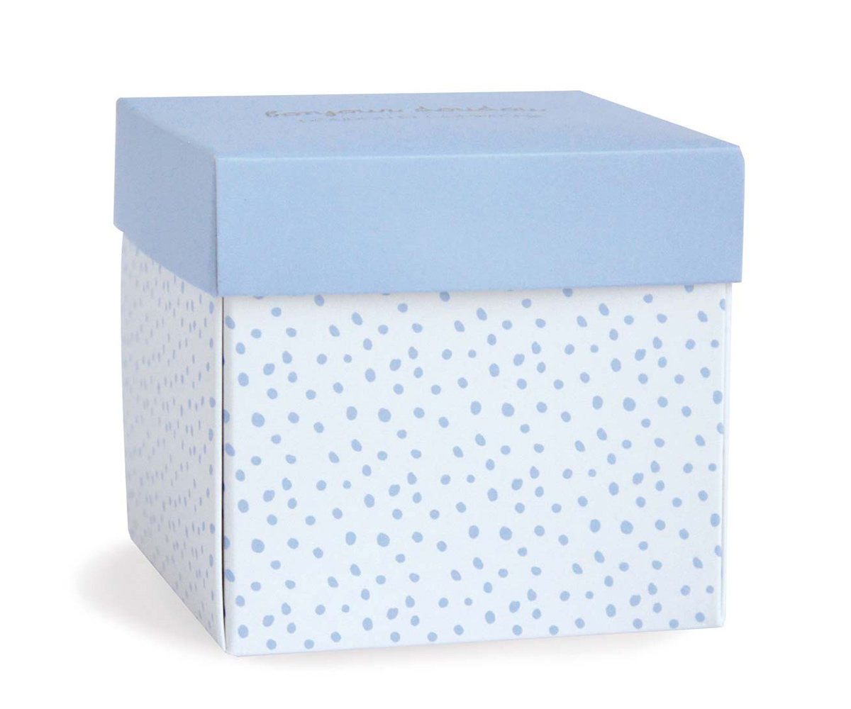 Doudou Conejito Azul Personalizable en Cajita Floral