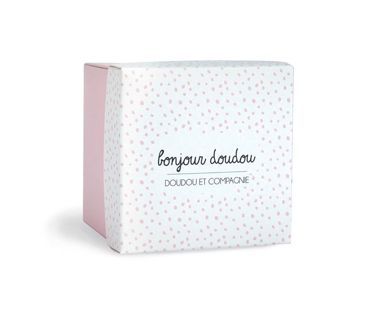 Doudou Lapin Rosa Personalizzabile Scatola Floreale