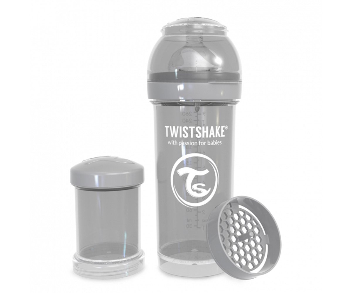 Twistshake Biberon Anticolica Pastel Grigio 260ml