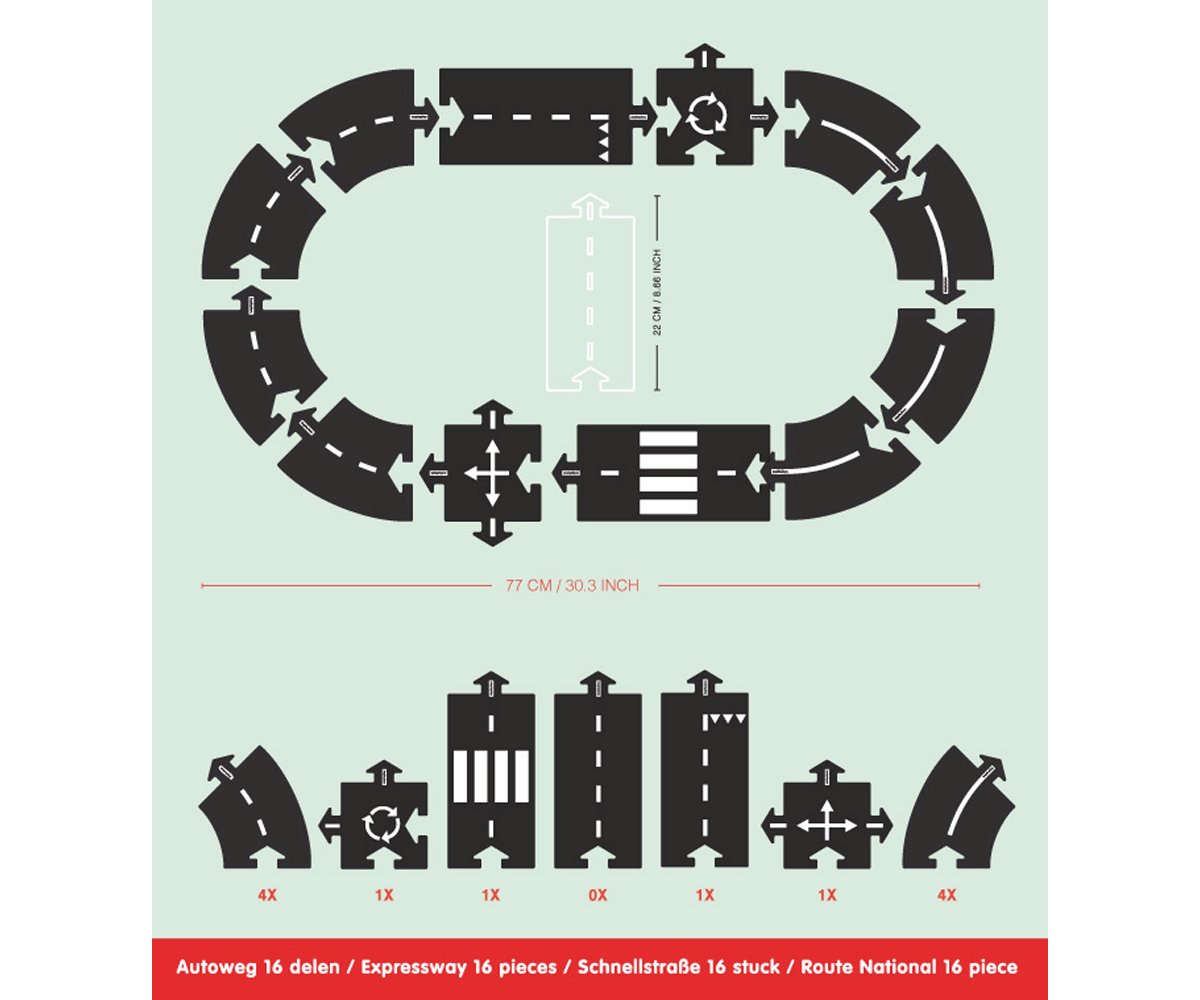Pista Macchinine Flessibile 12 Pz.