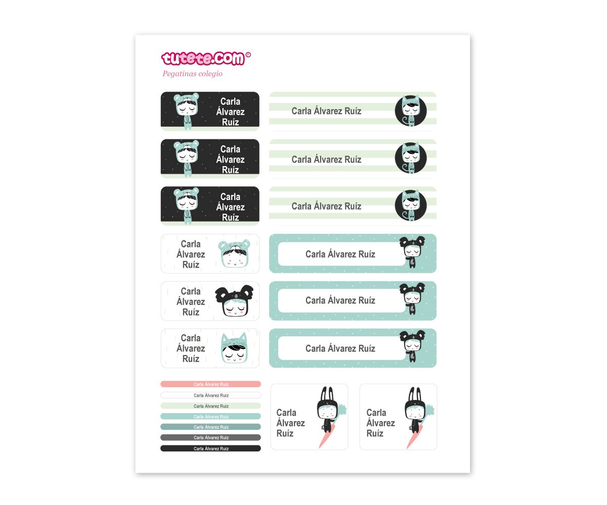 30 Étiquettes pour Objets Esther Gili Noir et Blanc