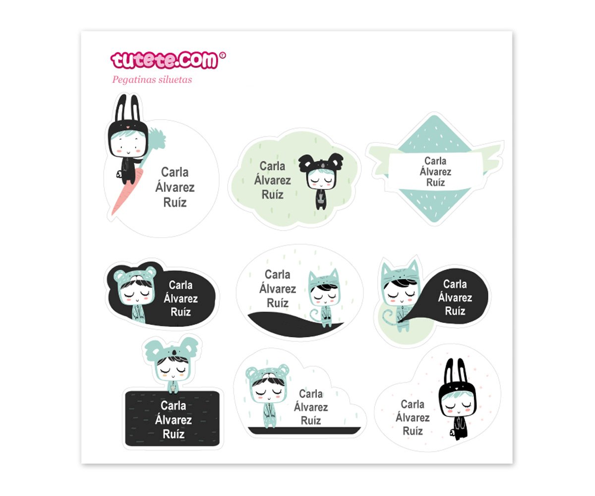 30 Étiquettes pour Objets Esther Gili Noir et Blanc