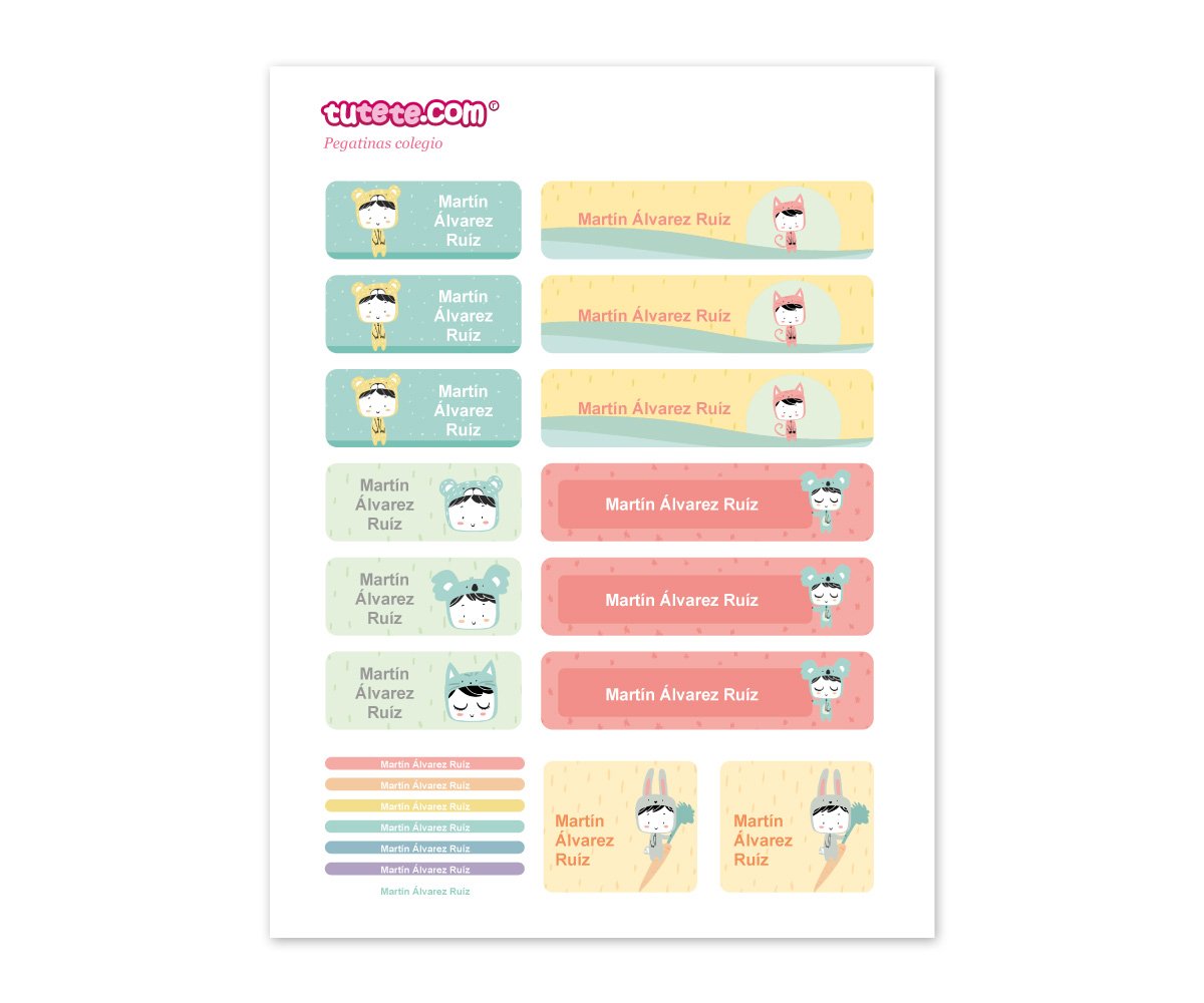 30 Etiquetas Adesivas para objetos Esther Gili Pastel