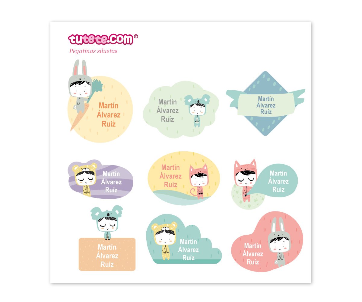 30 Etiquetas Adesivas para objetos Esther Gili Pastel