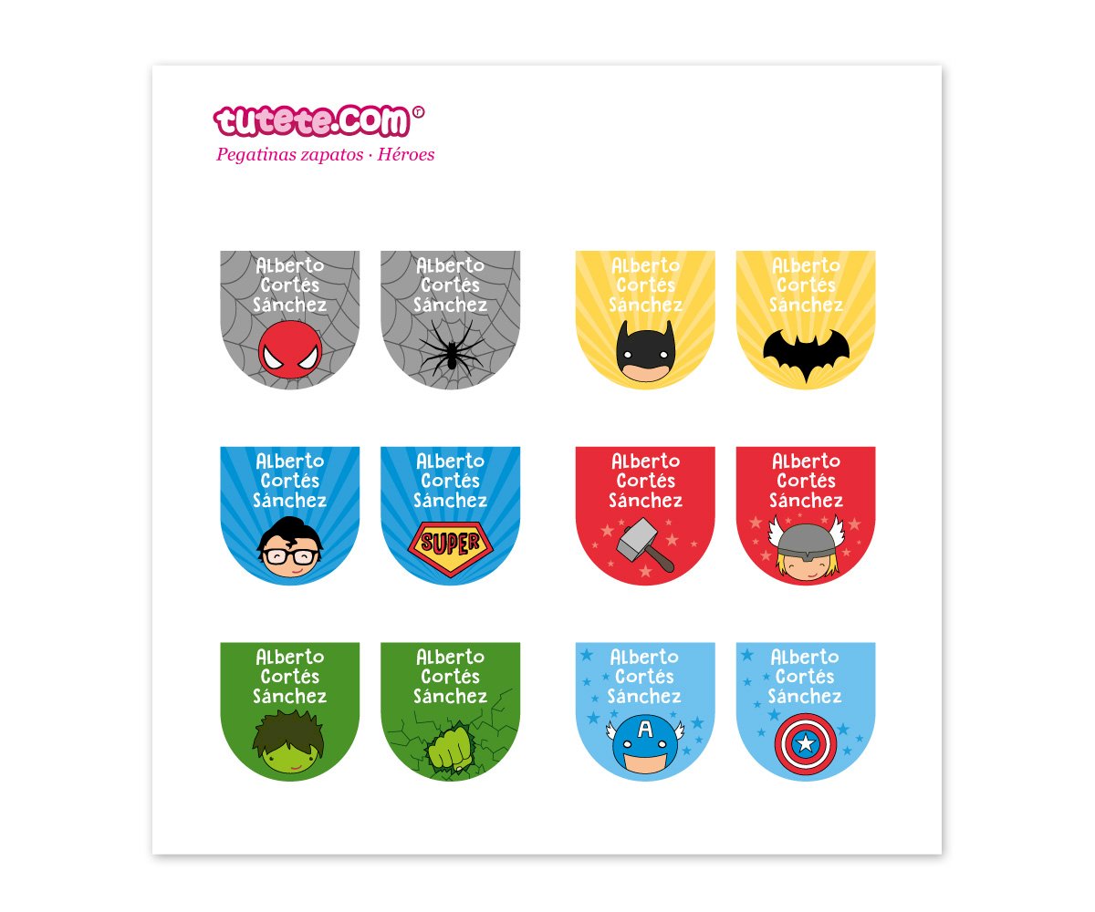 12 Heroe Shoe Stickers