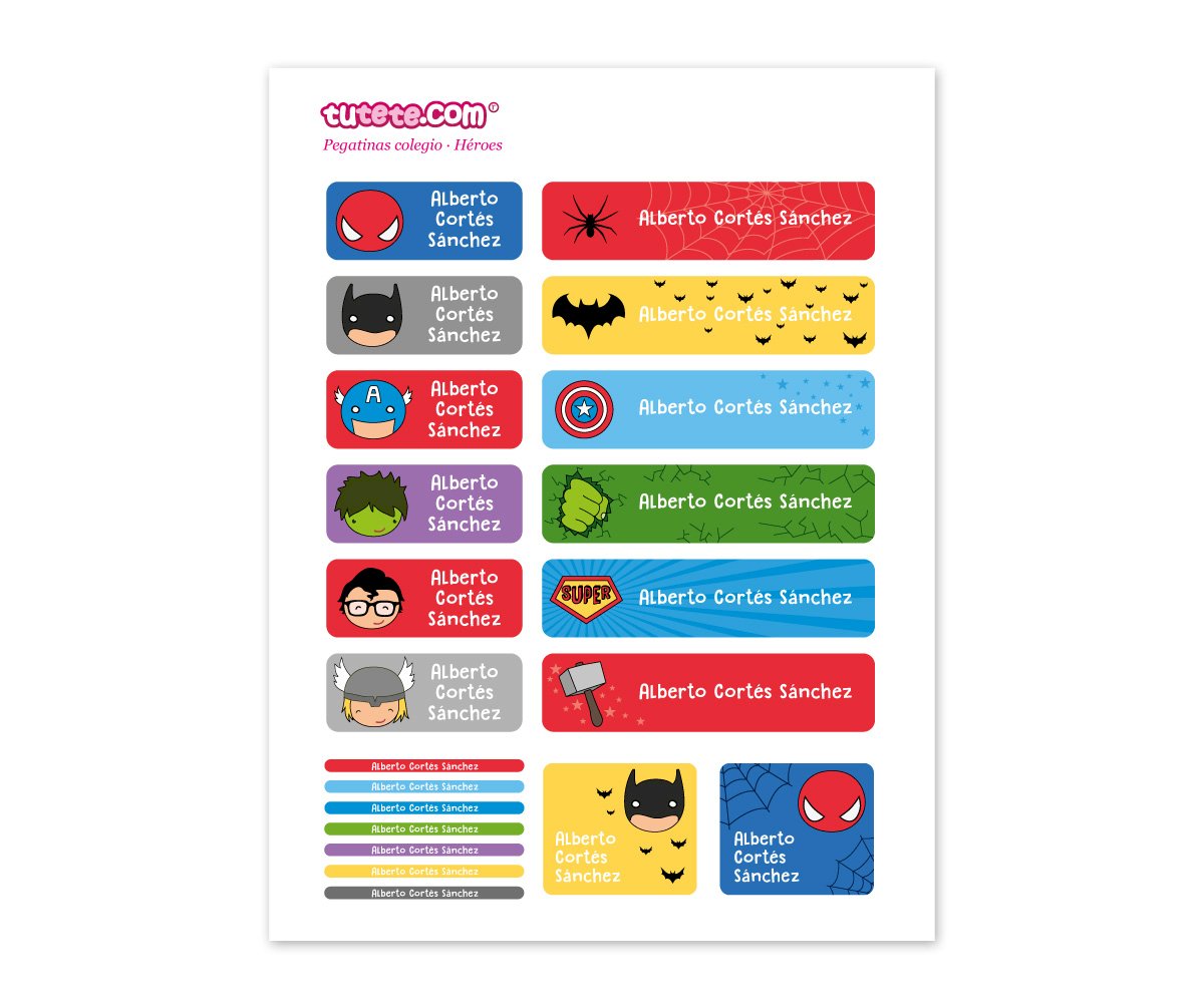 30 Étiquettes pour objets Héros