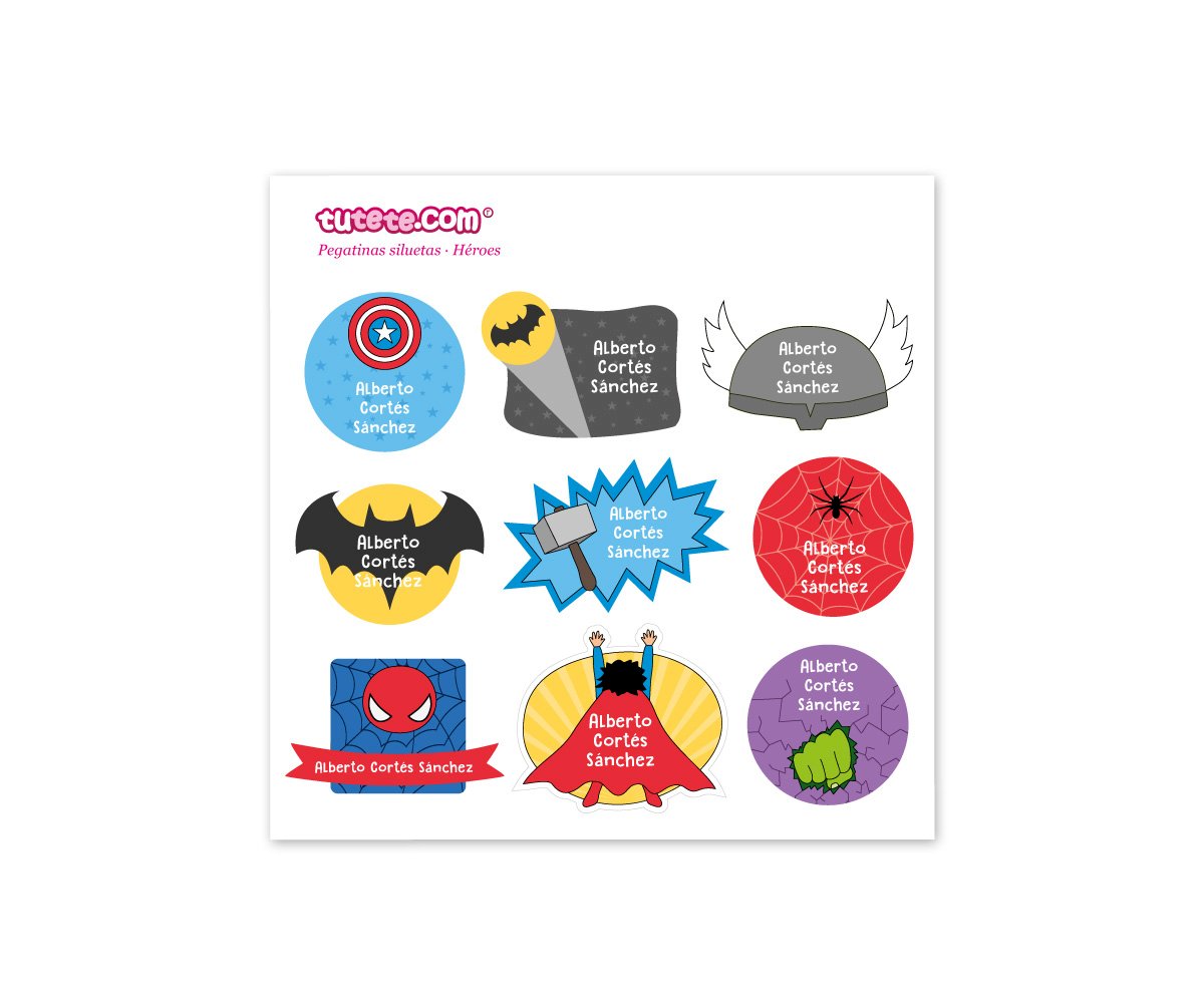30 Étiquettes pour objets Héros