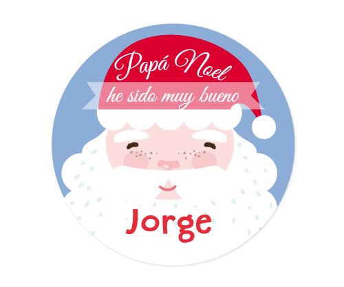 Lot de 3 Badges Personnalisables Père Noël Bleu