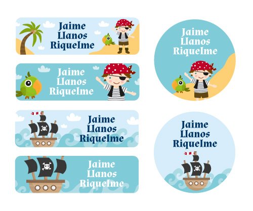 25 Étiquettes pour Vêtements Pirate