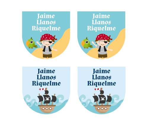 12 Pegatinas Zapatos Pirata