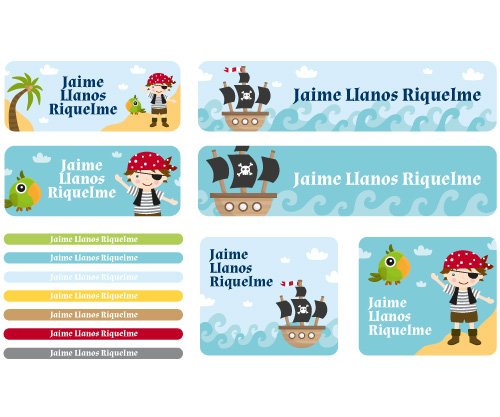 30 Pegatinas Libros Pirata