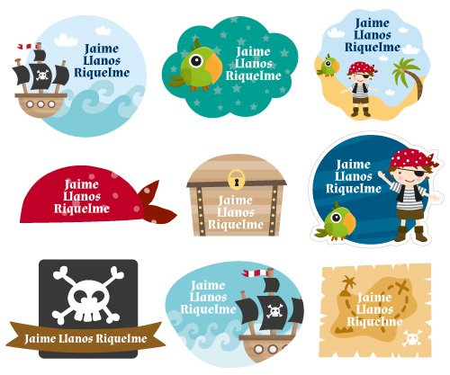 30 Pegatinas Libros Pirata