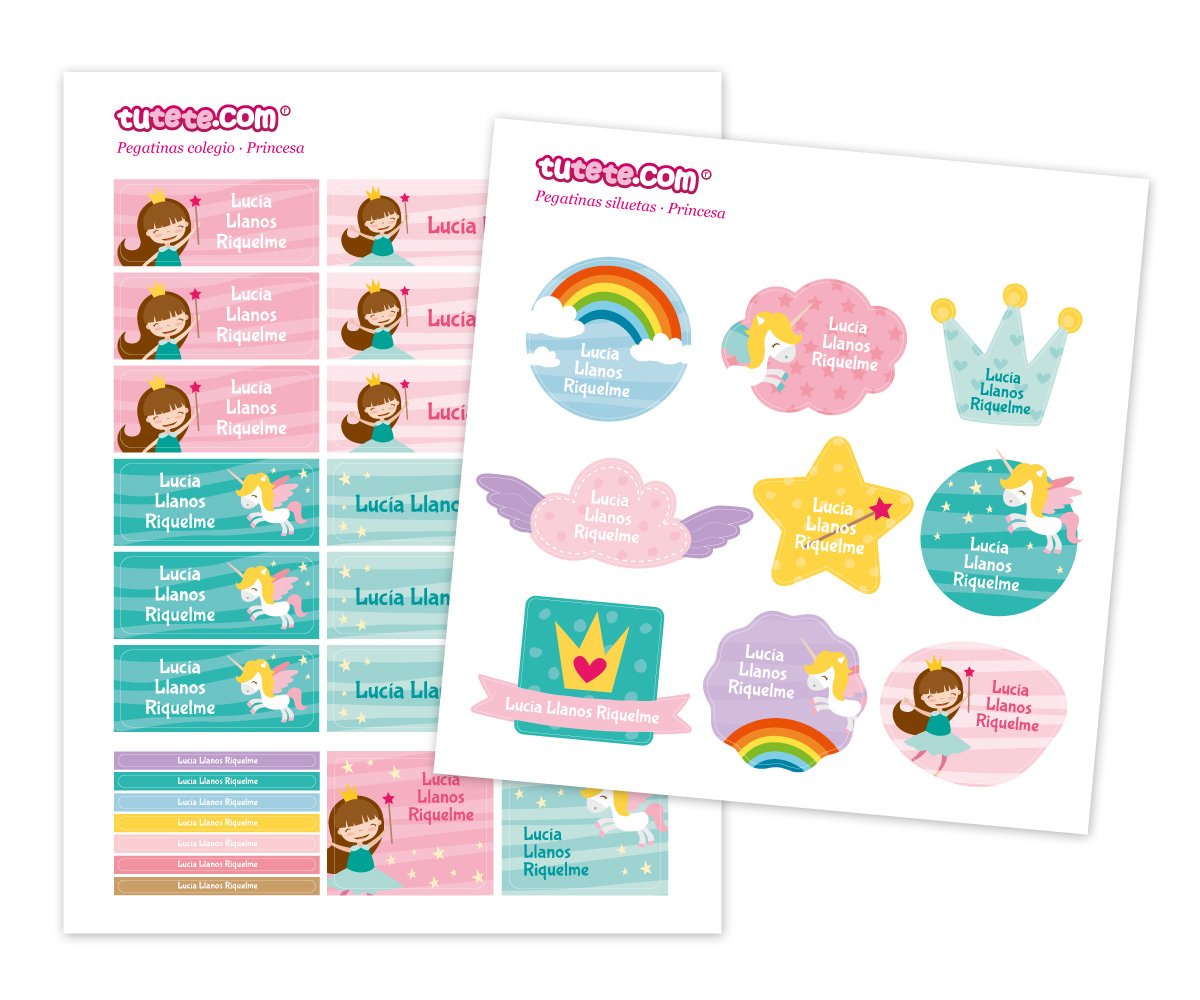 Iron-On Labels and Stickers Princess Combo Pack