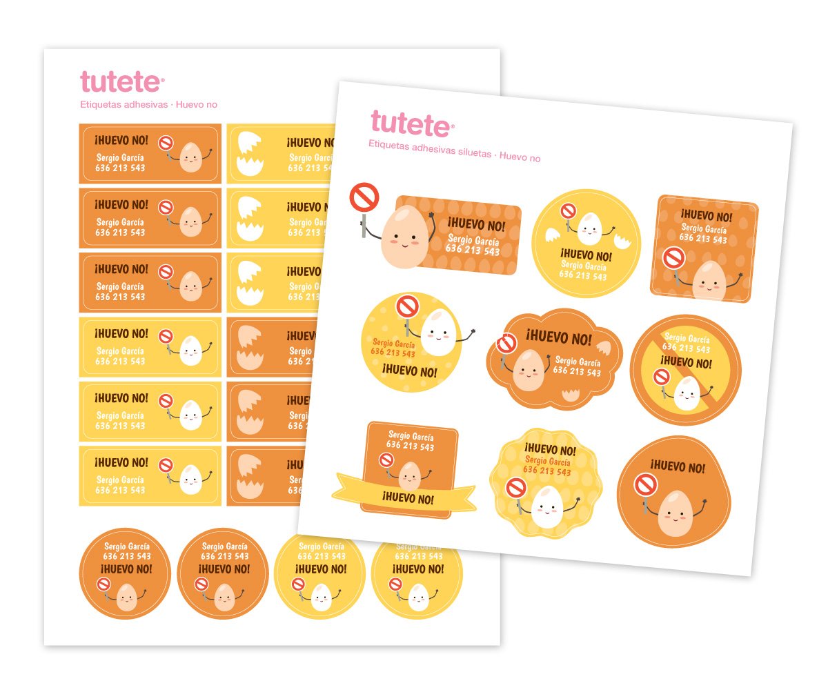 25 Adesivos Intolerância ao ovo - ESPANHOL