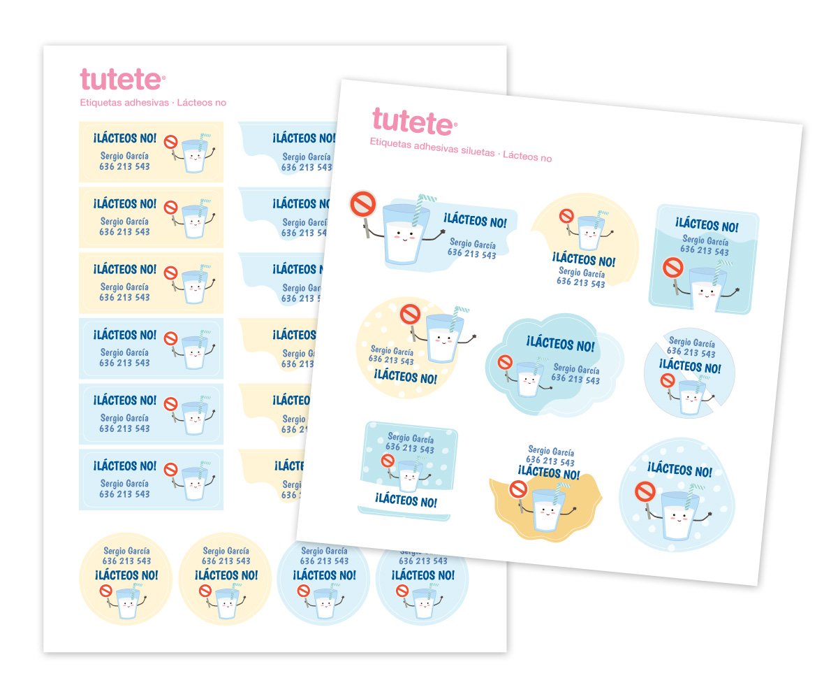 25 Adesivos Intolerância a Lactosa - ESPANHOL