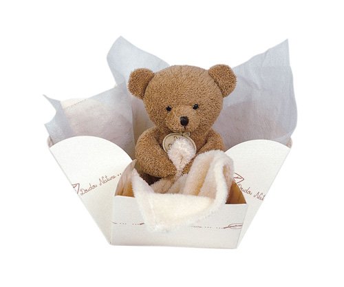 Osito Natural Personalizable en Cajita Floral