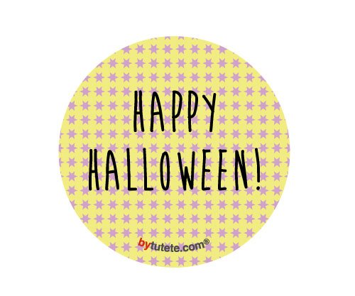 1 Chapa Halloween Yellow Stars
