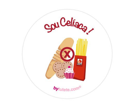 1 Chapa Sou celíaca Vermelha