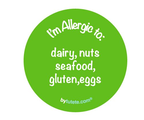1 Personalised "I´m Allergic to" Green Badge