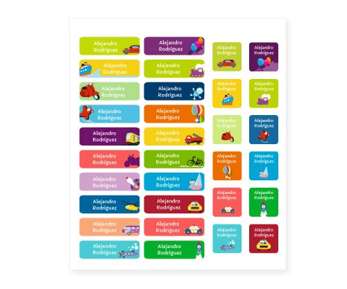32 Vroom Vroom Iron-On Labels & 20 Stickers Combination Pack