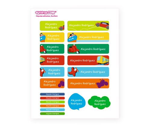 32 Vroom Vroom Iron-On Labels & 20 Stickers Combination Pack