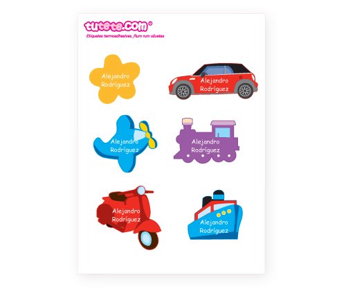 38 Iron-On Vroom Vroom Labels Pack